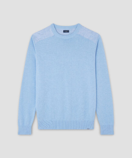 Paul & Shark Fresco Cotton Crew With Linen Detail