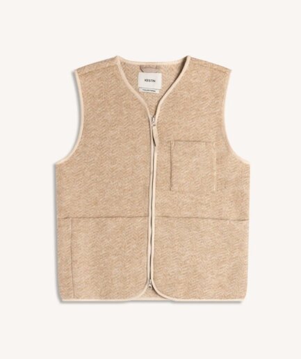 Kestin Bute Vest in Wool Herringbone