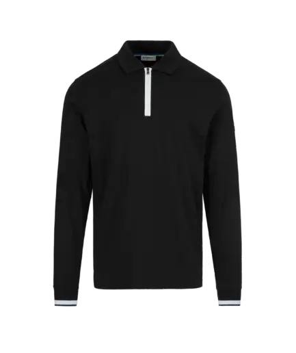 Sandbanks Silicone Zipped Long Sleeve Polo