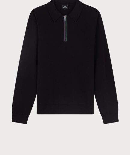 Paul Smith Long Sleeve Zip Neck Polo