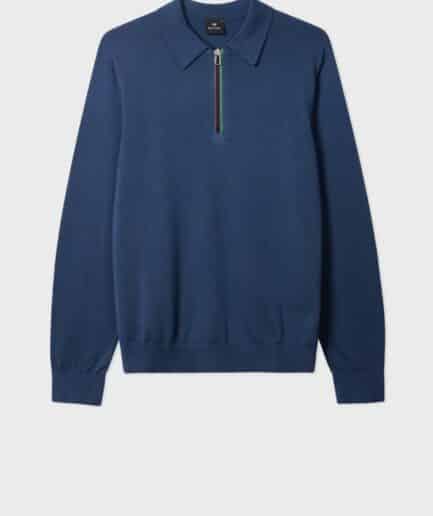 Paul Smith Long Sleeve Zip Neck Polo